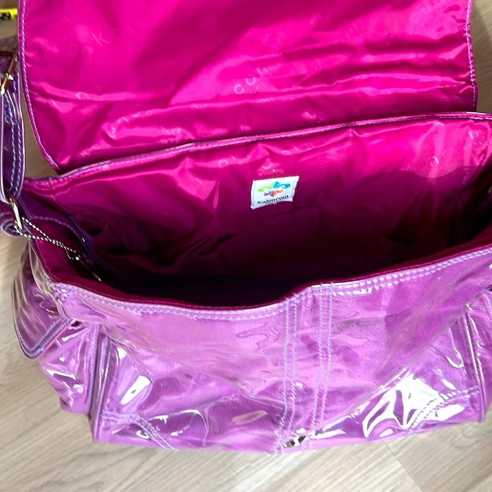 Kalencom Patent Leather Oversized Shoulder/Diaper Bag Purple NWOT Maternity Bold